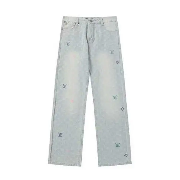 Louis Vuitton American Retro All-Over Jacquard Slim-Fit Straight Leg Jeans