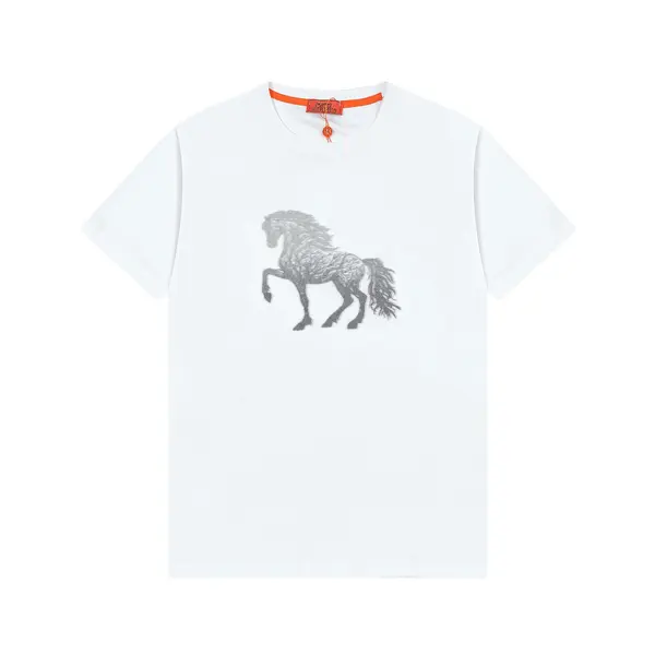 Delicate Horse Embroidery T Shirt