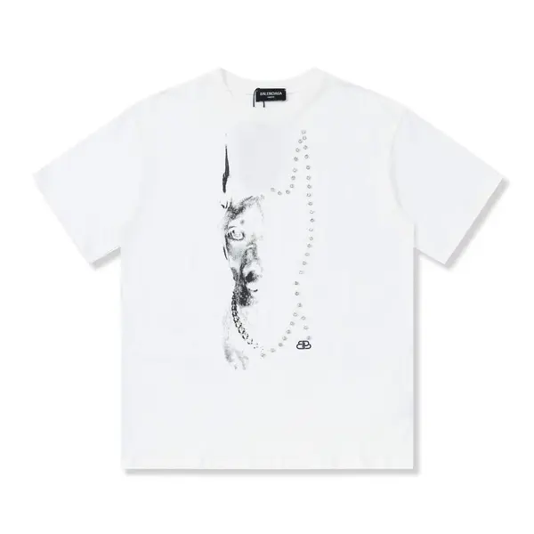 Balenciaga 23Ss Drill Print Hound Design t-shirt