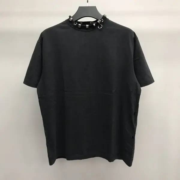 Balenciaga neckline hardware perforated T-shirt