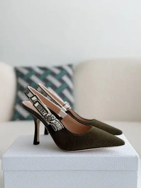 D*OR Pointed toe slingback high heels 6.5cm