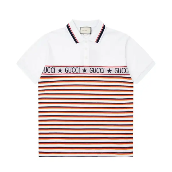 Patchwork Striped Polo Shirt