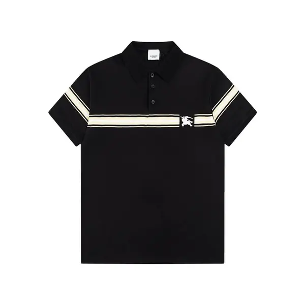 Striped Warhorse Embroidery Polo T Shirt