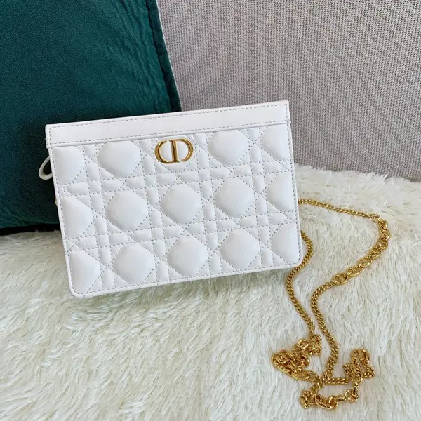 Dior Caro Zipped Pouch With Chain