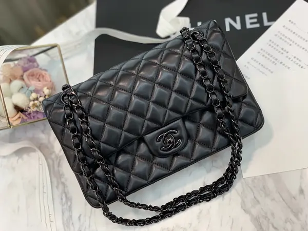Chanle Classic Double Flap Lambskin Leather