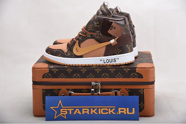 Louis Vuitton x Off-White x Air Jordan 1 Customs MENS AQ0818-158