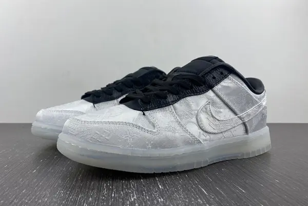 CLOT x fragment x Nike Dunk Low Colorway: White/Black  FN0315-110