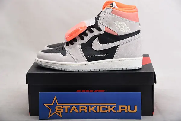 Air Jordan 1 Retro High OG 'Grey Crimson' - Air Jordan - 555088-018
