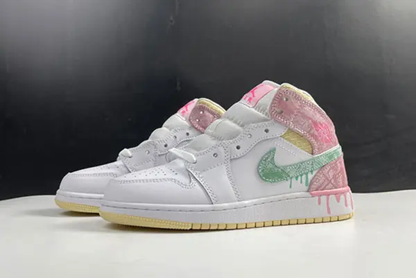 Air Jordan 1 Mid GS "Paint Drip"  DD1666-100