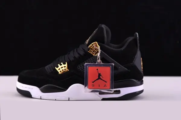 Air Jordan 4 'Royalty'  Black/Metallic Gold-White mens 308497-032