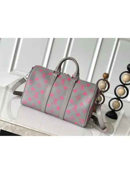 LOUIS VUITTON m15023 Grey/Pink Screen Print 7