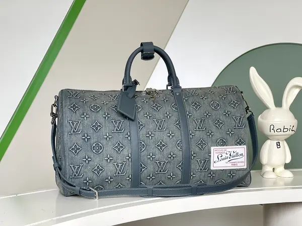 Louis Vuitton Keepall Bandoulière 50 in Monogram Washed Denim
