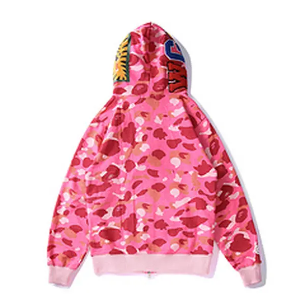 BATHING APE SS23 Color Camo Shark Full-Zip Hoodie – Men's Color Camouflage Shark Pullover Jacket