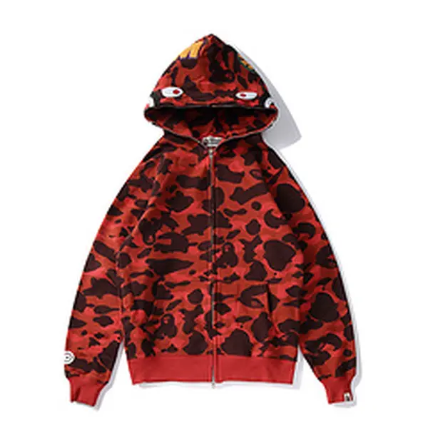 BATHING APE SS23 Color Camo Shark Full-Zip Hoodie – Men's Color Camouflage Shark Pullover Jacket
