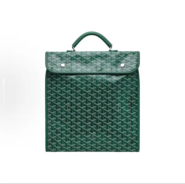GOYARD Saint Léger Monogram Y-Pattern Foldable Multi-Pocket Large Capacity Canvas & Calfskin Tote/Backpack, Medium Size, Unisex Couple Style