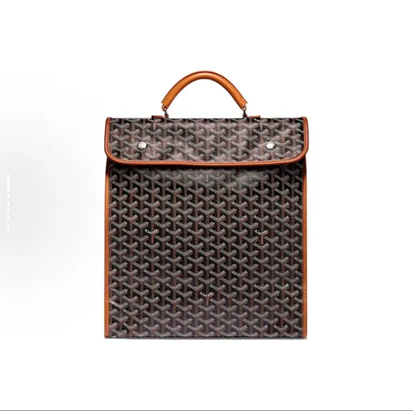 GOYARD Saint Léger Monogram Y-Pattern Foldable Multi-Pocket Large Capacity Canvas & Calfskin Tote/Backpack, Medium Size, Unisex Couple Style