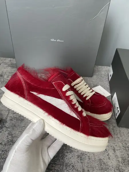 RICK OWENS Owens 2025ss New Arrival. RO Unisex Retro Platform Lace-Up Skate Sneakers