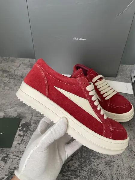 RICK OWENS Owens 2025ss New Arrival. RO Unisex Retro Platform Lace-Up Skate Sneakers