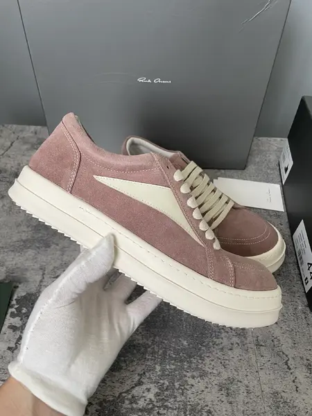 RICK OWENS Owens 2025ss New Arrival. RO Unisex Retro Platform Lace-Up Skate Sneakers