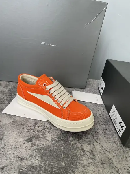 RICK OWENS Owens 2025ss New Arrival. RO Unisex Retro Platform Lace-Up Skate Sneakers