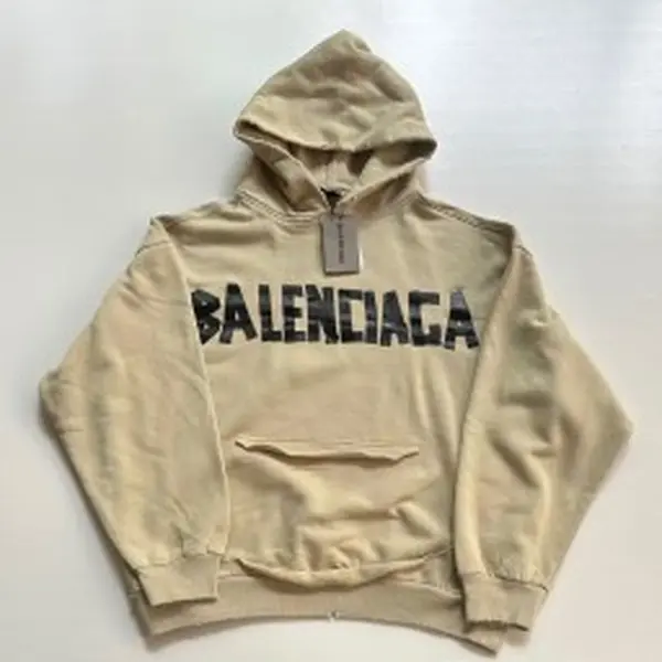 Balenciaga Distressed Masking-Tape Lettering Hoodie Oversized Fit, Unisex