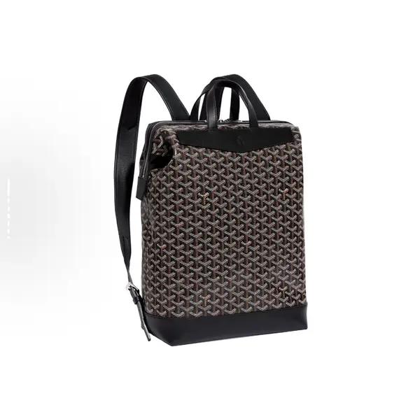 GOYARD Cisalpin Monogram Zipper Closure Backpack with Adjustable Straps, Canvas and Leather, Unisex, Black
