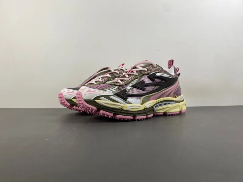 Off-White 24 Three-Arrow Hiking Platform Chunky Shoes, Pink, Black, Military Green