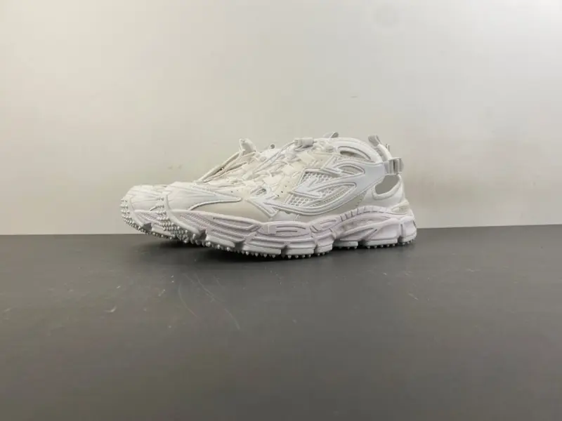 Off-White 24 Three-Arrow Hiking Platform Chunky Shoes, All White