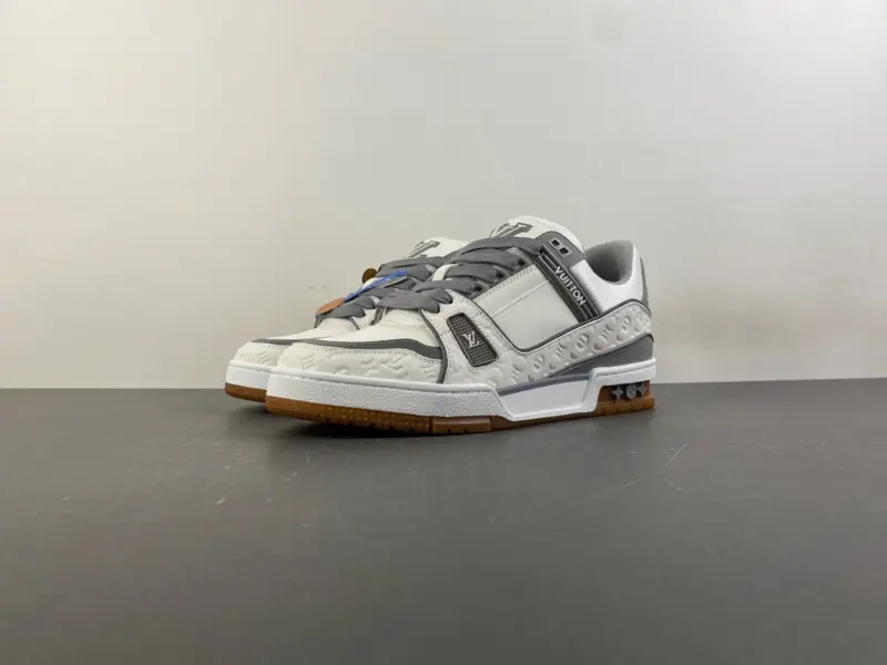 Louis Vuitton LV trainer, white-grey-brown
