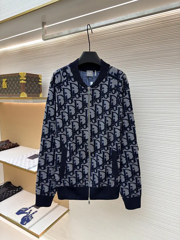 Dior jacquard zip-up cardigan