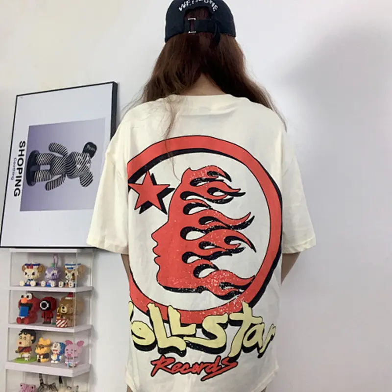Hellstar Studios Heaven on Earth Short Sleeve Tee Shirt Cream