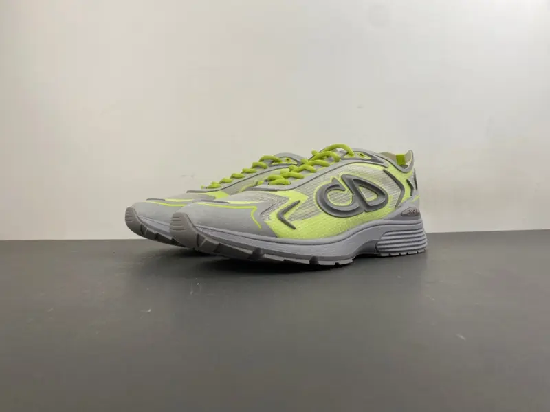 Christian Dior running shoes, grey fluorescent green