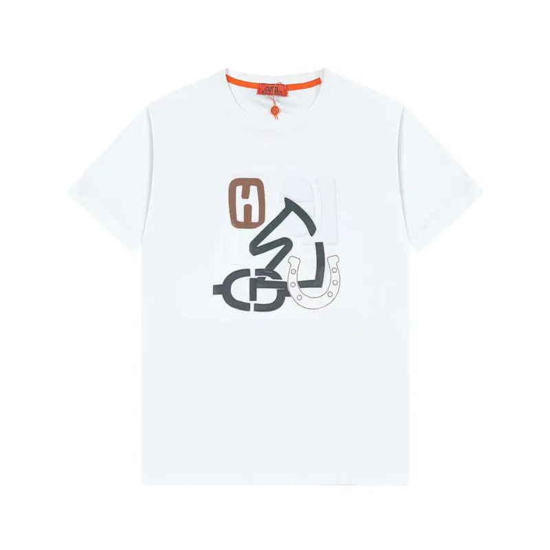 Leather Patch Embroidery T-Shirt