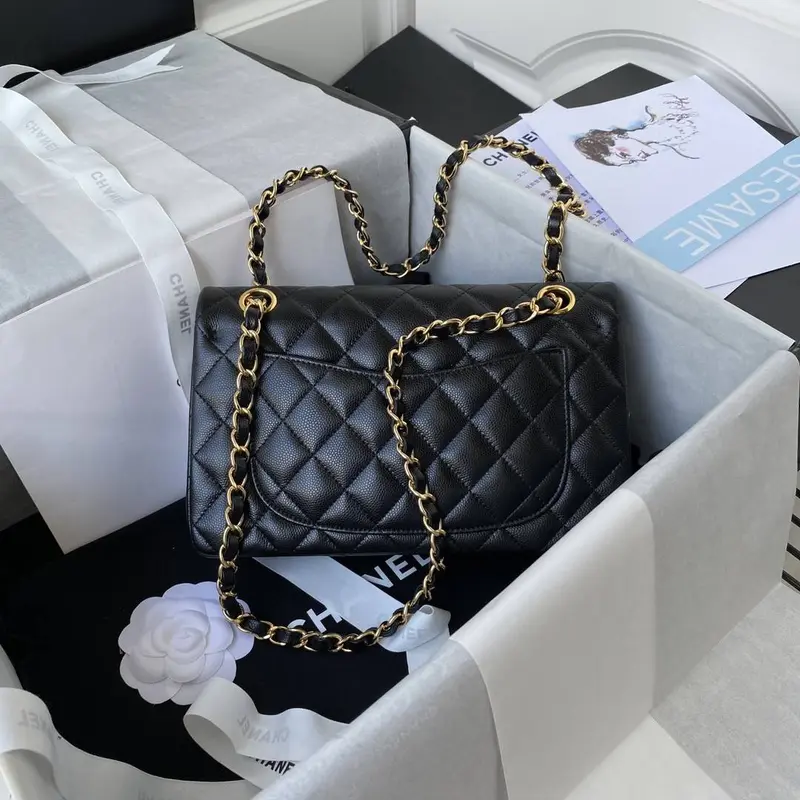 CH*ELClassic Flap Bag A01113, Top Quality,  Medium Size: 23cm