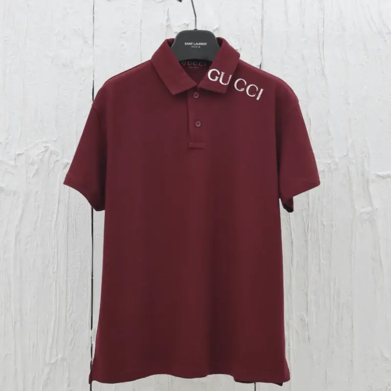 Chic Overlapping Print Polo Shirt