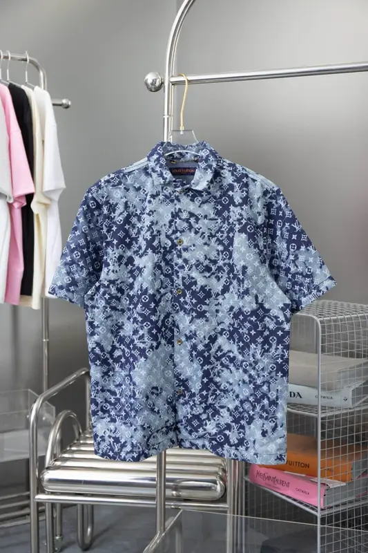 Blue All-Over Gradient Print T Shirt