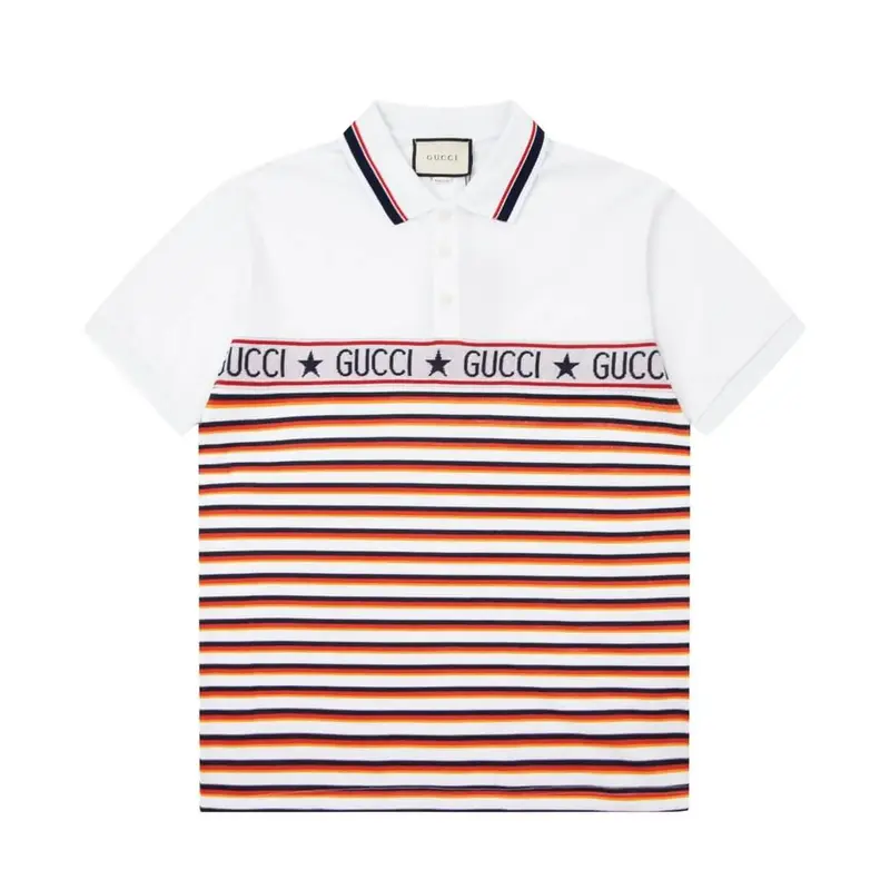 Patchwork Striped Polo Shirt