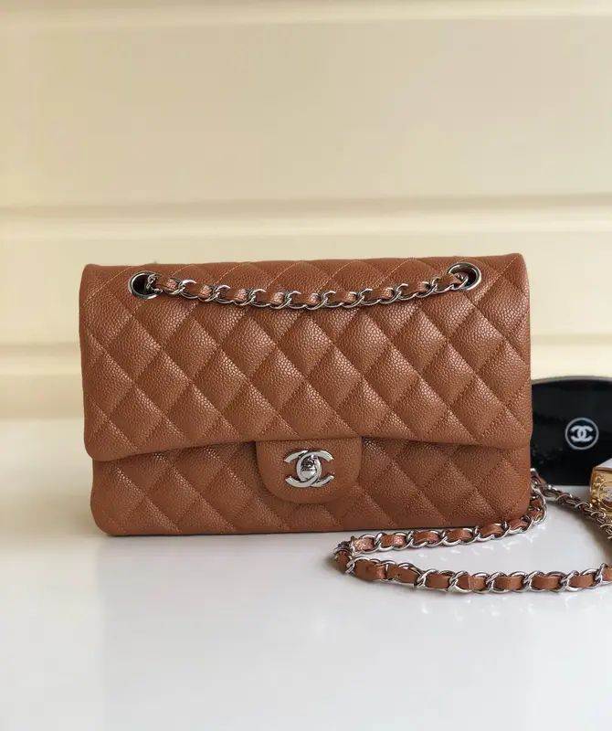Chanle Classic Double Flap Caviar Silver Hardware