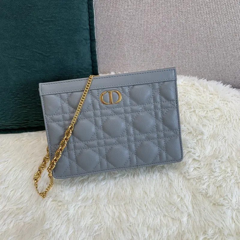 Dior Caro Zipped Pouch With Chain