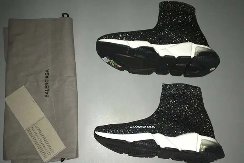 BALENCIAGA SPEED TRAINER BLACK SHINE 360-517319W07U01006