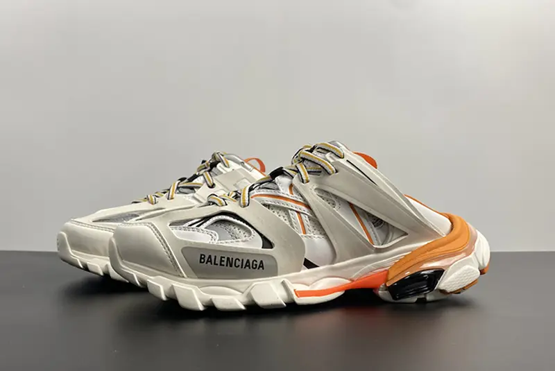 Balenciaga TRACK MULE White/ Orange 623813 W3CP5 9059
