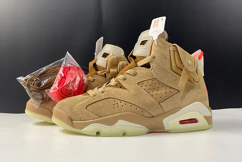 Travis Scott x Air Jordan 6 SP British Khaki / Bright Crimson-Sail  DH0690 200
