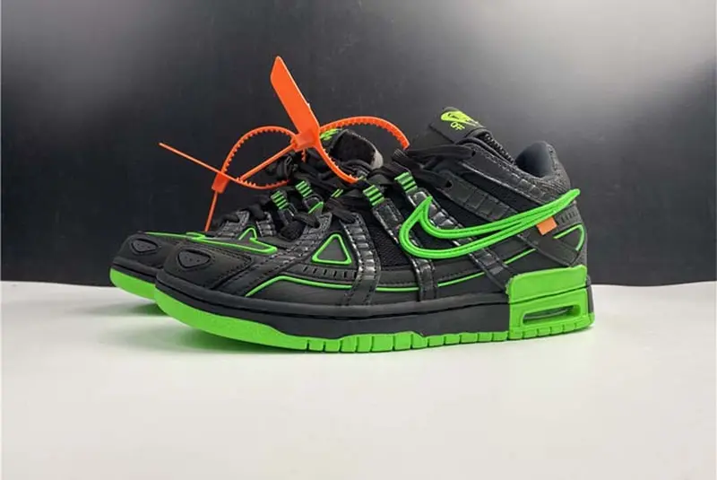Nike Air Off White Rubber Dunk Black White Green Strike CU6015-001