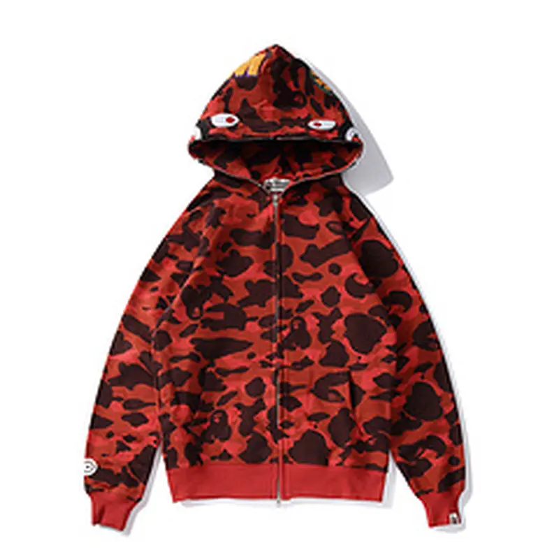 BATHING APE SS23 Color Camo Shark Full-Zip Hoodie – Men's Color Camouflage Shark Pullover Jacket
