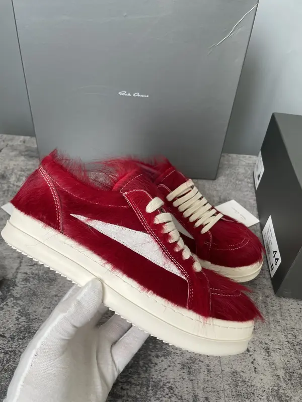 RICK OWENS Owens 2025ss New Arrival. RO Unisex Retro Platform Lace-Up Skate Sneakers