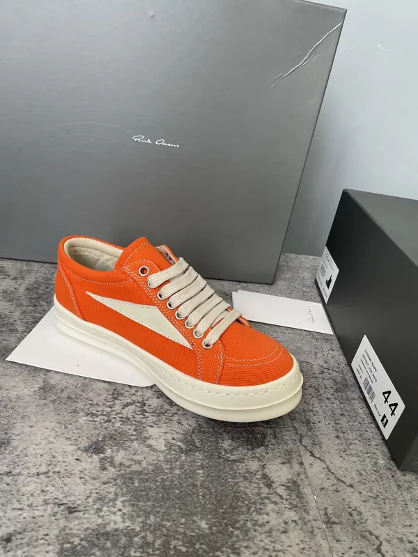 RICK OWENS Owens 2025ss New Arrival. RO Unisex Retro Platform Lace-Up Skate Sneakers
